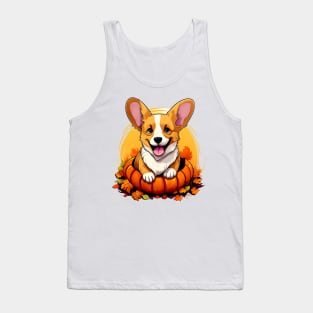 Pembroke Welsh Corgi Dog inside Pumpkin #1 Tank Top